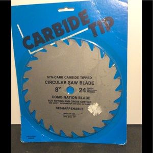 Vintage NOS Universal Arbor Carbide Tip 8” Circular saw Blade